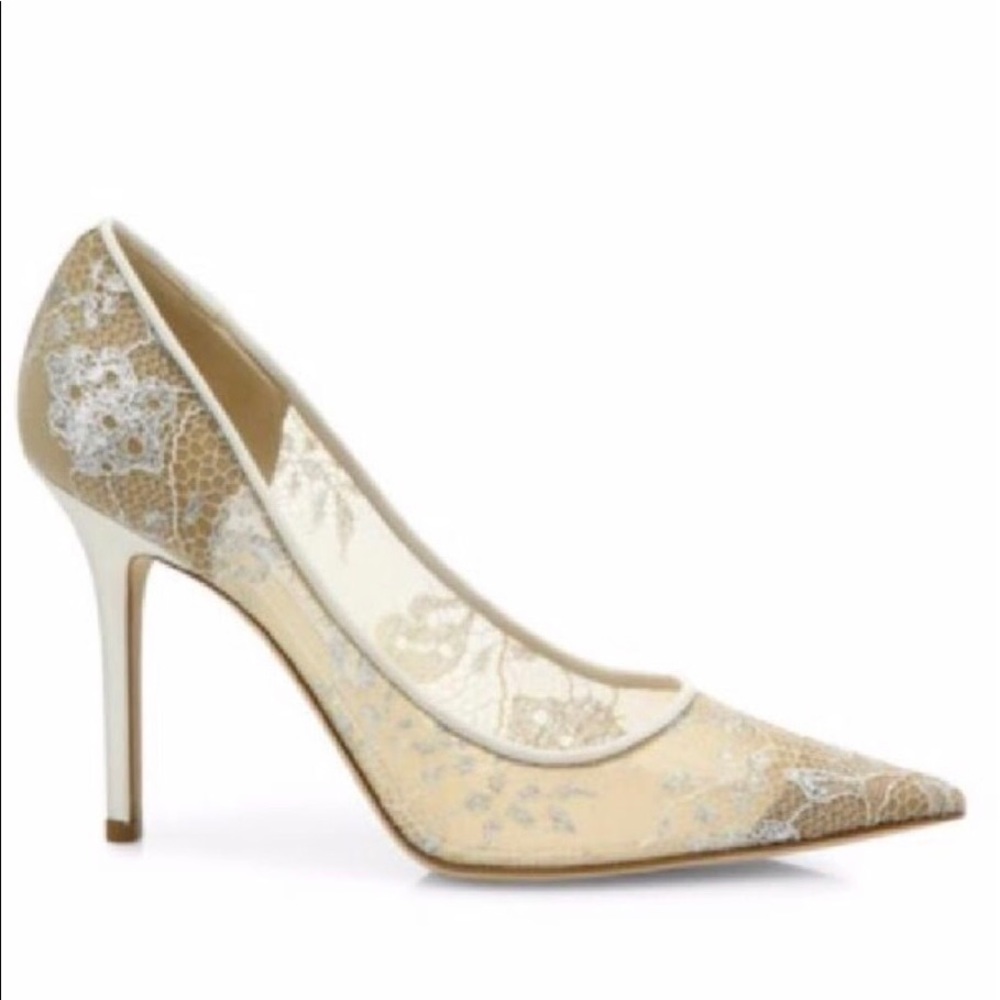 Jimmy Choo Abel pumps in white lace!